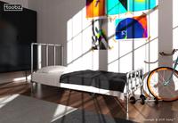 Bed Kingston: M / 33,7mm / zilverkleurig
